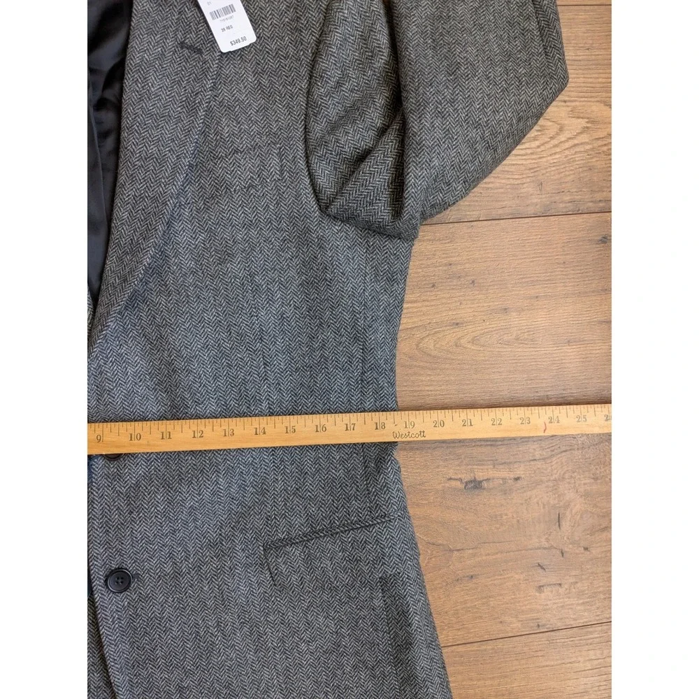 NWT Brooks Brothers 346 Fitzgerald Fit Grey Herringbone Wool Sport Coat 39R